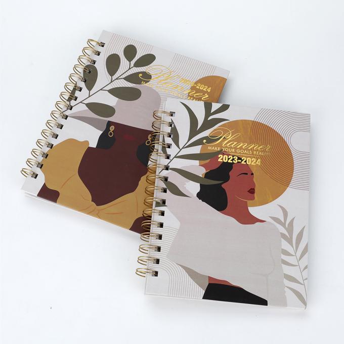 Kantor 2023-2024 A5 Wanita Perhiasan Emas Spiral Mingguan Bulanan Tujuan Jurnal Jurnal Notebook Agenda Planner 4
