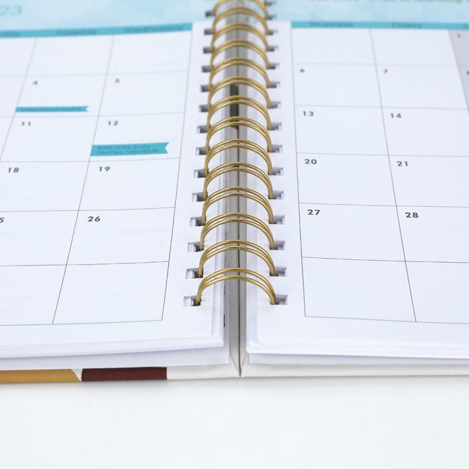 Kantor 2023-2024 A5 Wanita Perhiasan Emas Spiral Mingguan Bulanan Tujuan Jurnal Jurnal Notebook Agenda Planner 5
