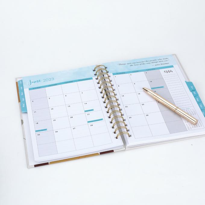 Kantor 2023-2024 A5 Wanita Perhiasan Emas Spiral Mingguan Bulanan Tujuan Jurnal Jurnal Notebook Agenda Planner 7