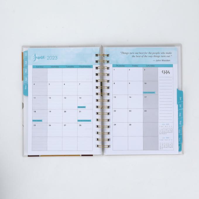 Kantor 2023-2024 A5 Wanita Perhiasan Emas Spiral Mingguan Bulanan Tujuan Jurnal Jurnal Notebook Agenda Planner 8
