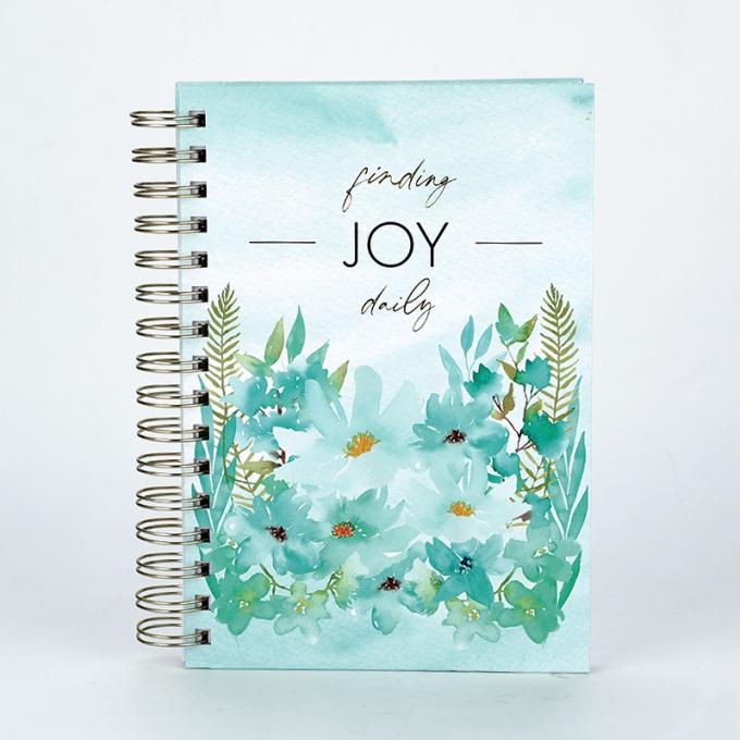 Pencetakan Bunga Gold Foil Hardcover Spiral Planner Untuk Bulanan Minggu Minggu Daily Journal 3