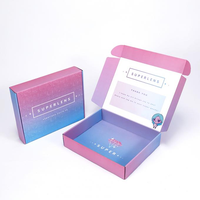 Pemesanan khusus Kosmetik Pink tahan lama Pos Kemasan bergelombang Kado Mailer Kotak Pengiriman 9