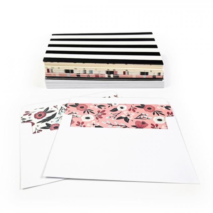 Percetakan Khusus Flora Terima kasih Kartu dengan Kotak UV dan Offset Printing Film Laminasi 6
