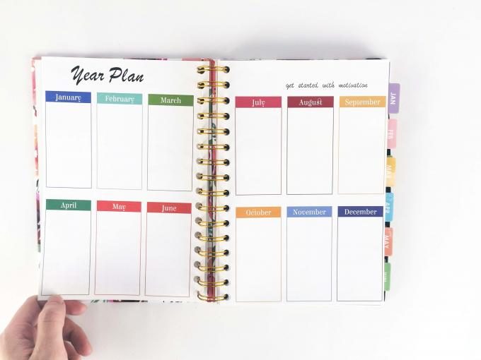 Custom Floral A5 Offset Paper Komposisi Spiral Notebook dengan 40-80 halaman dalam 4