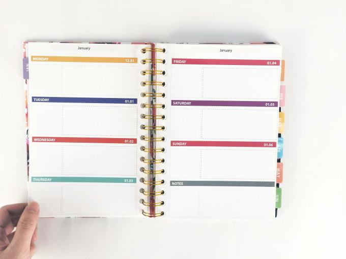 Custom Floral A5 Offset Paper Komposisi Spiral Notebook dengan 40-80 halaman dalam 5