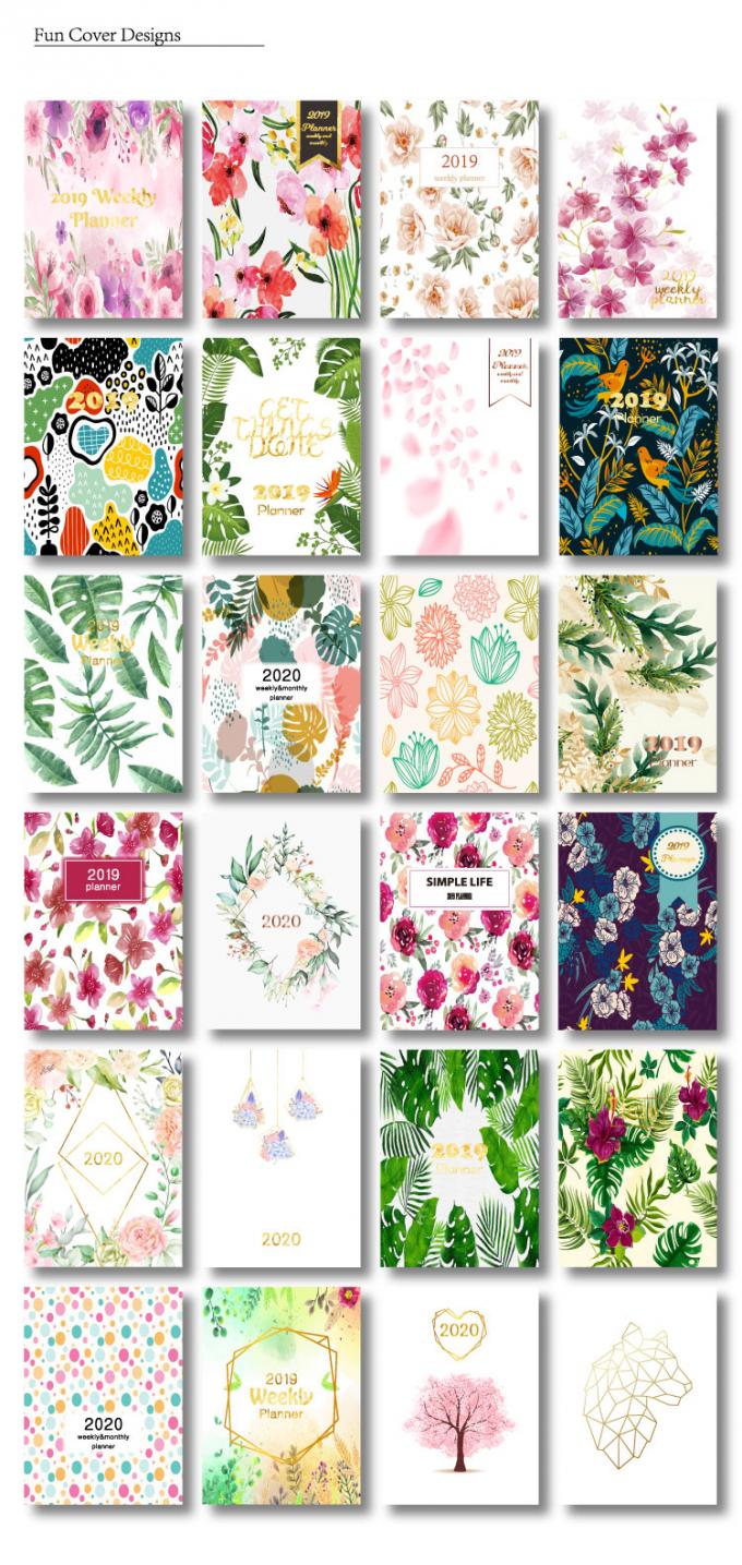 Custom Floral A5 Offset Paper Komposisi Spiral Notebook dengan 40-80 halaman dalam 12