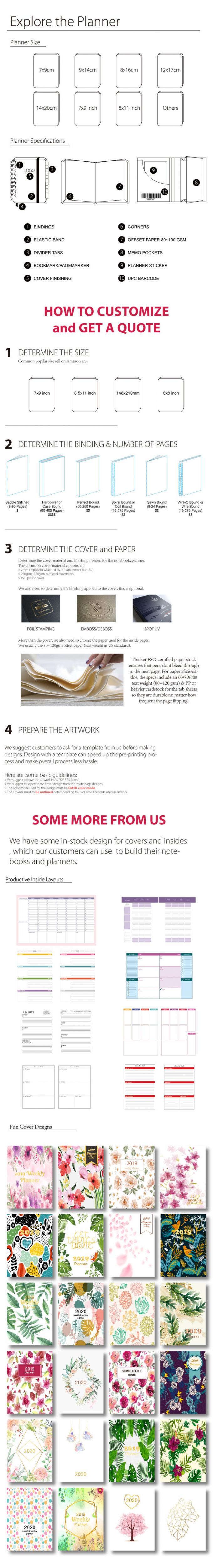 Spiral Terikat PVC Planner Jurnal Notebook Dengan Offset Printing Organizer 0