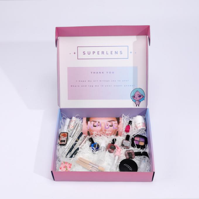 Custom kotak berwarna Logo kemasan Kardus Cetak Eco Pakaian Kosmetik Flat Pengiriman Mailer Box 11