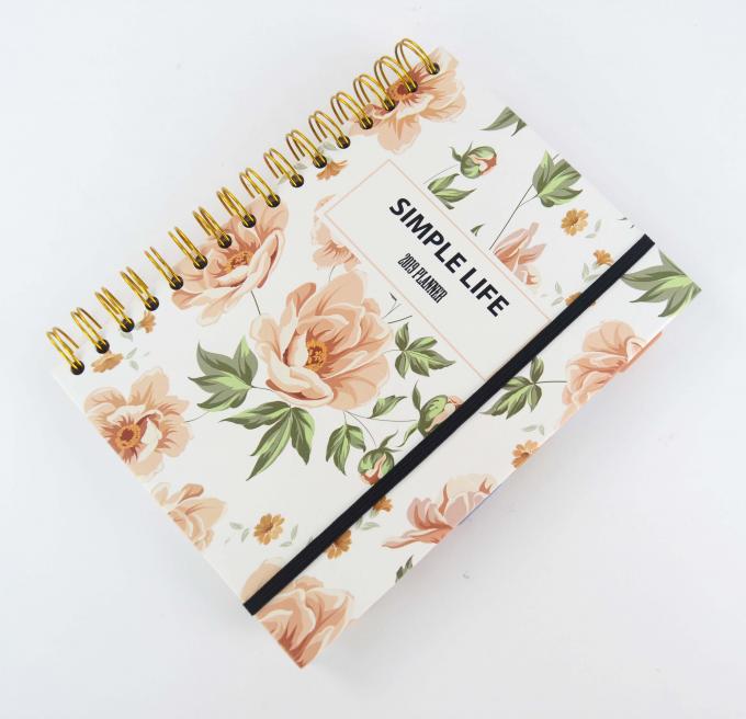 Glue Binding Hardcover Notebook Printing 6x8 Inch Gold Blank Spiral Bound Notebook 1
