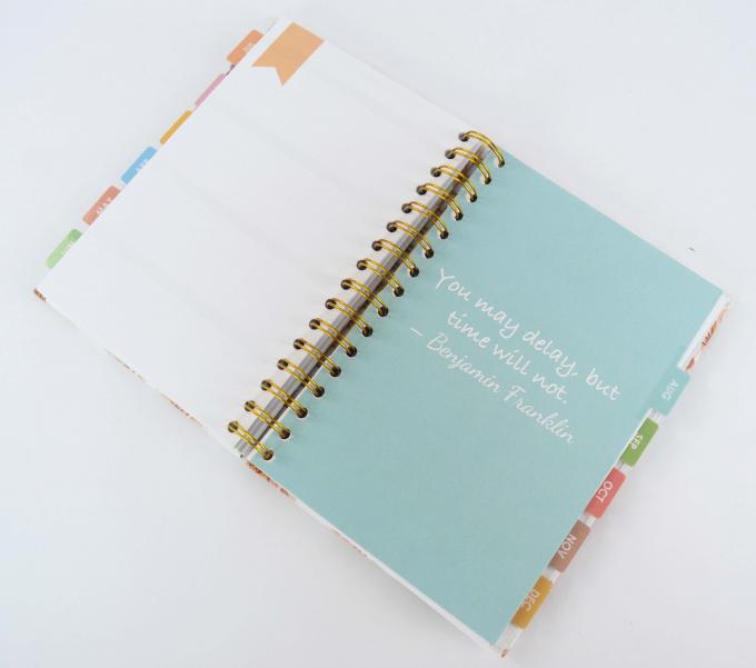 Glue Binding Hardcover Notebook Printing 6x8 Inch Gold Blank Spiral Bound Notebook 2