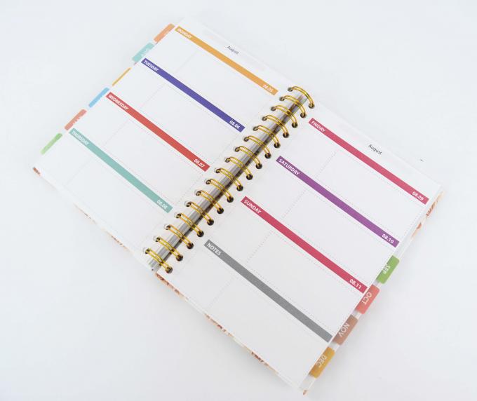 Glue Binding Hardcover Notebook Printing 6x8 Inch Gold Blank Spiral Bound Notebook 4