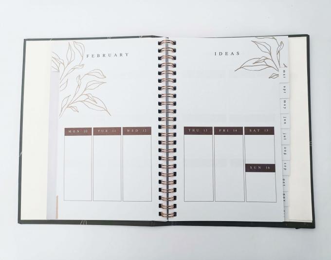 Hide Spiral Hardcover Notebook Printing Weekly Planner dengan 80 lembar halaman dalam 2