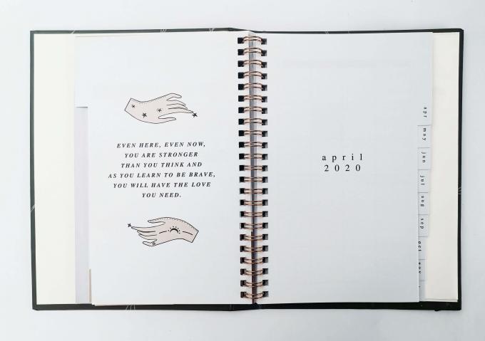 Hide Spiral Hardcover Notebook Printing Weekly Planner dengan 80 lembar halaman dalam 3