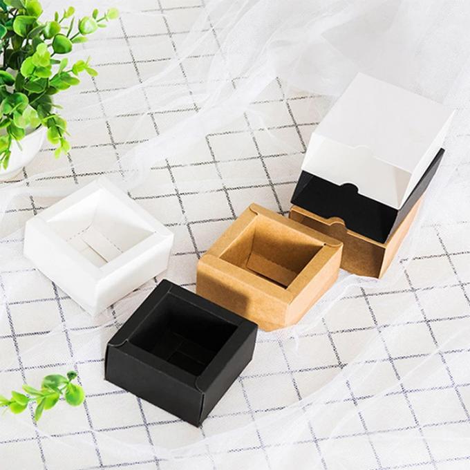 Custom Logo Daur Ulang Hitam Kraft Gift Packaging Kotak Kardus untuk pernikahan Favor 8