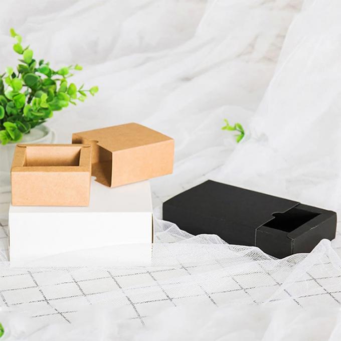 Custom Logo Daur Ulang Hitam Kraft Gift Packaging Kotak Kardus untuk pernikahan Favor 9
