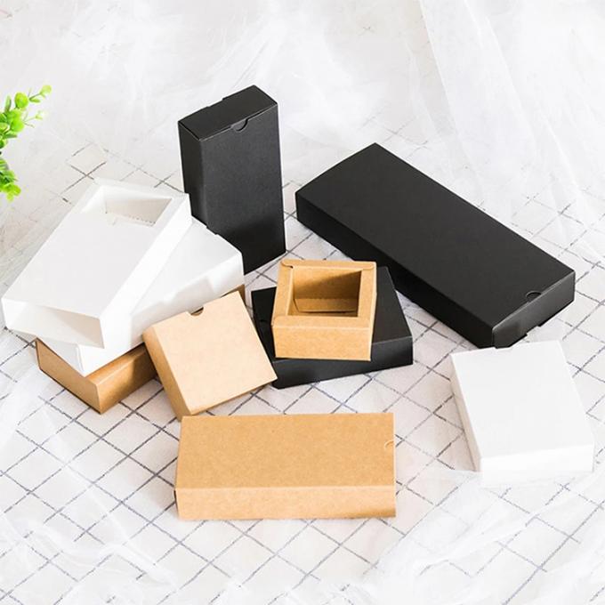 Custom Logo Daur Ulang Hitam Kraft Gift Packaging Kotak Kardus untuk pernikahan Favor 7