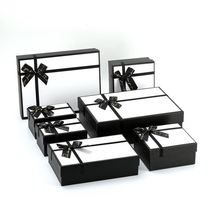 Ukuran Custom Diterima Tutup Hitam Dan Dasar Parfum Pembungkusan Hadiah Kotak Kertas Dengan Pita 3