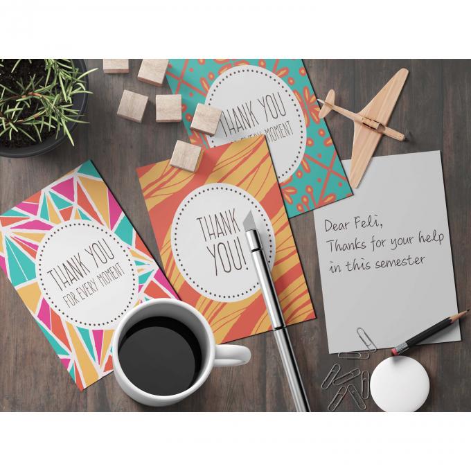 Printing Kartu Kustom Kertas Bisnis Berwarna Terima kasih Kartu Offset Printing 6