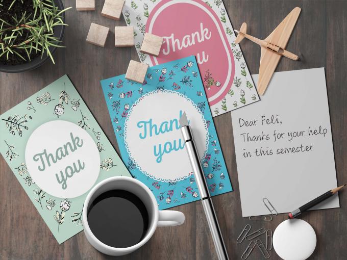 Daur Ulang Kartu Custom Printing Film Laminasi Klasik Kraft Terima Kasih Catatan 7