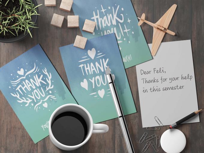 Daur Ulang Kartu Custom Printing Film Laminasi Klasik Kraft Terima Kasih Catatan 8