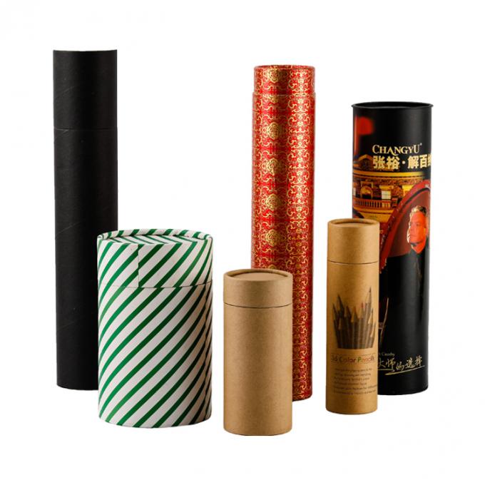 CMYK Pantone Warna Desain Custom Cylinder Paper Tube Packaging Box untuk Pakaian 4