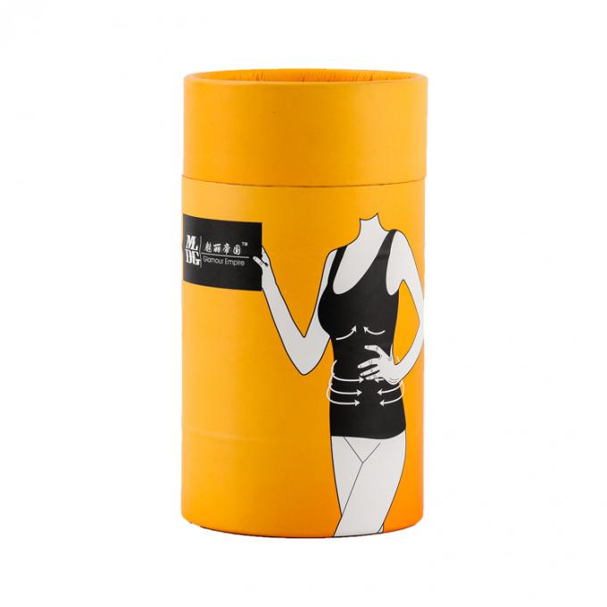 CMYK Pantone Warna Desain Custom Cylinder Paper Tube Packaging Box untuk Pakaian 1