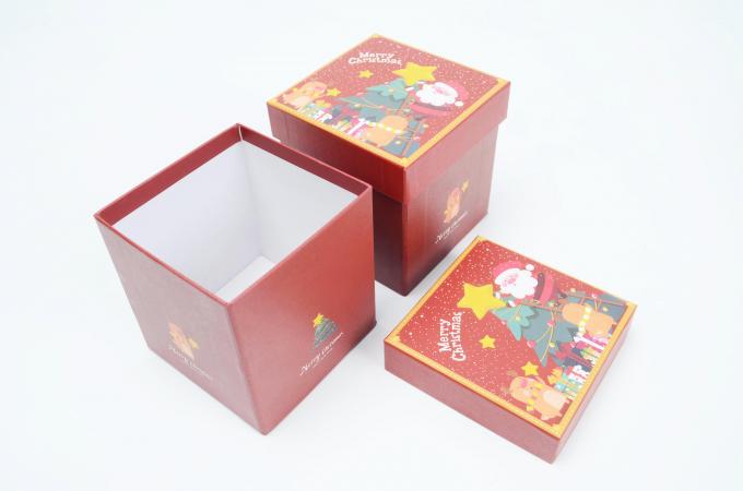 Ritel Stand Box Bahan Kemasan Natal Kotak Hadiah Dengan Tutup dan Dasar Kertas Khusus 10