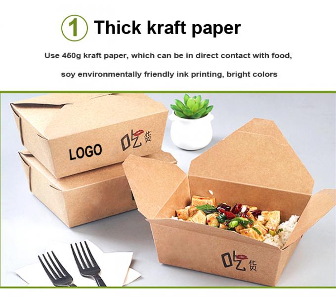 Pengemasan Makan Siang Kertas Kraft Salad Kotak Buah dengan Pencetakan Jendela PET Lapisan UV 6