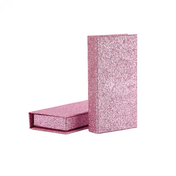 Custom Logo Pink Glitter Eyelash Palsu Ritel Stand Box dengan Struktur Karton 3