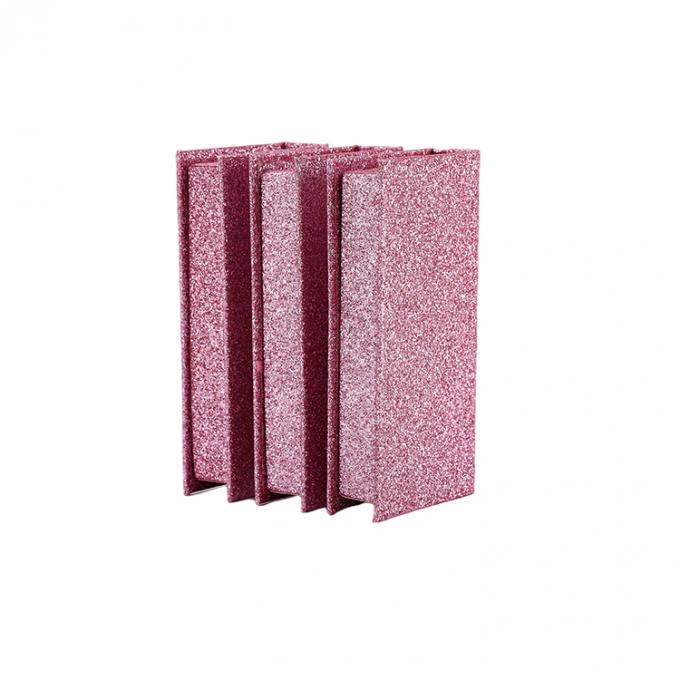 Custom Logo Pink Glitter Eyelash Palsu Ritel Stand Box dengan Struktur Karton 1