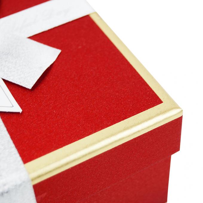 Custom Die Cut Square Cardboard Perhiasan Gift Packaging Kotak kertas dengan tutup pita 4