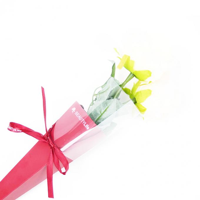 Valentine's Day Cone Single Long Stem Roses Packaging Box dengan UV Coating dan Karton 1