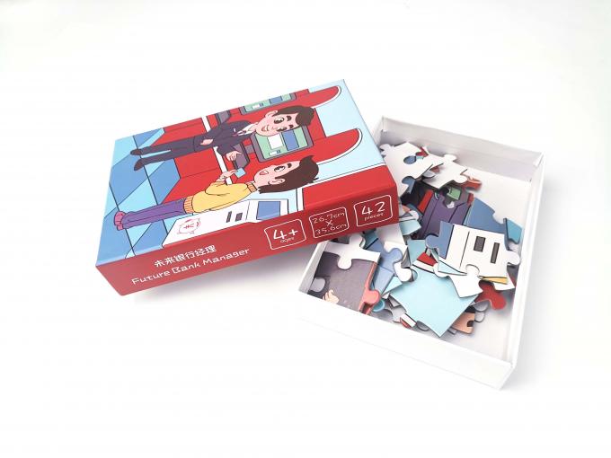 Custom Printed Cover Base Paper Chipboard Matt Lamination Puzzle Jigsaw Box Pengemasan 2