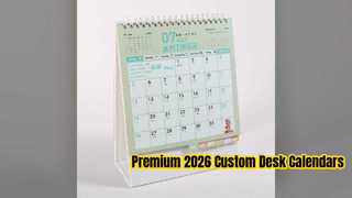 Desain Stempel Foil Premium Kalender Meja 2026 Kustom