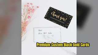 Kartu Terima Kasih Emas Hitam Kustom untuk Branding Premium